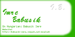 imre babusik business card